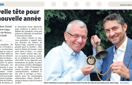 Le nouveau président Oliver Chmiel (à gauche) et le Past Président Mario Colpa